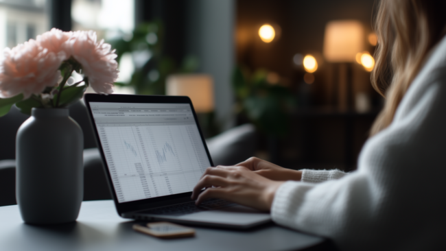 U7353792727 Photorealistic image woman working on a laptop on f 9dc402b6 7d2f 47fe a7cb 098992f2b0d6